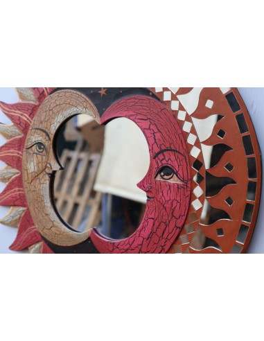 Specchio sole luna rosa beige antico diametro...