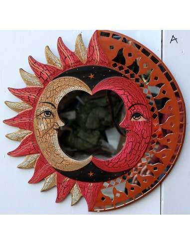 Specchio sole luna rosa beige antico diametro...