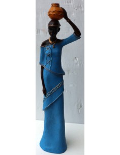 Statua decorativa in resina personaggio africano dipinta... 2