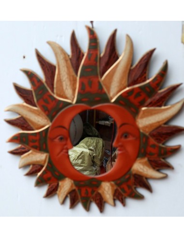 Specchio sole luna beige antico diametro cm 40...