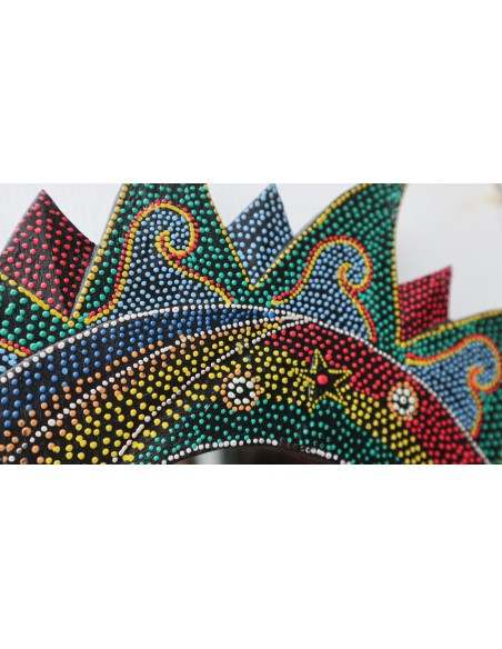 Specchio Sole Luna diametro cm 38 aborigeno sole/luna sole in legno mdf