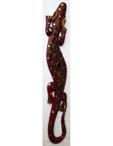 Jeko in legno aborigeno dipinto a mano rosso...