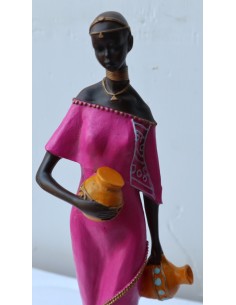 Statua decorativa in resina personaggio africano dipinta... 2