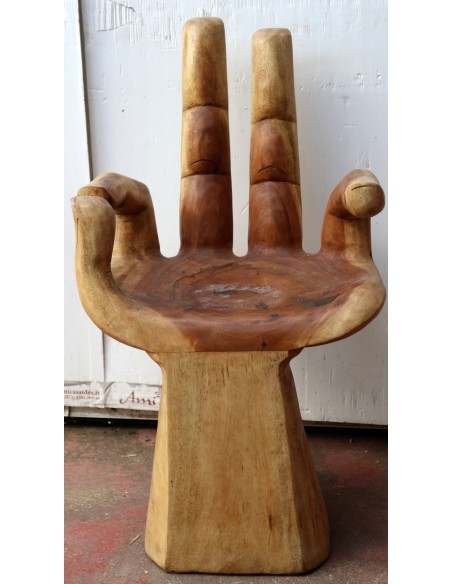 Sedia mano in legno massello denominato suar o noce indiano cm 52x37x87h dx