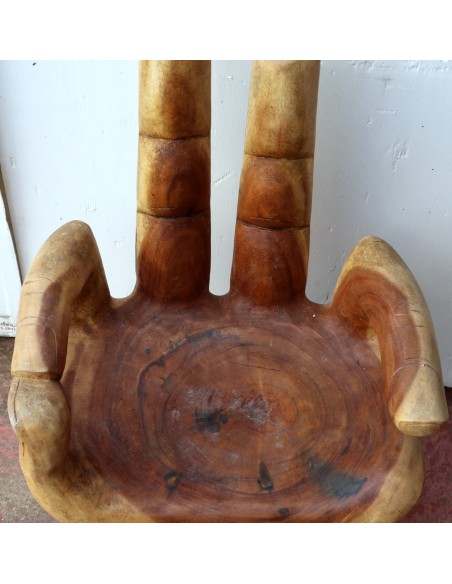 Sedia mano in legno massello denominato suar o noce indiano cm 52x37x87h dx