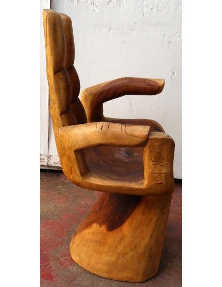 Sedia mano in legno massello denominato suar o noce indiano cm 52x37x87h dx