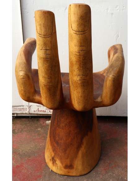 Sedia mano in legno massello denominato suar o noce indiano cm 52x37x87h dx
