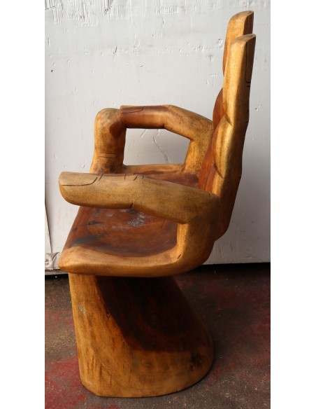 Sedia mano in legno massello denominato suar o noce indiano cm 52x37x87h dx