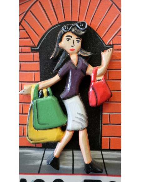 Lavagna i legno artigianale " Things to buy" cm 60x40 realizzata e dipinta mano