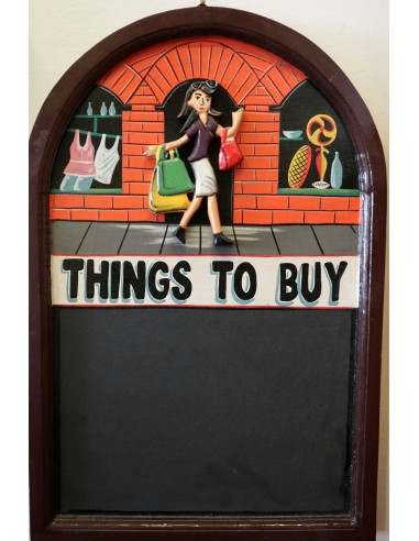 Lavagna i legno artigianale " Things to buy" cm...
