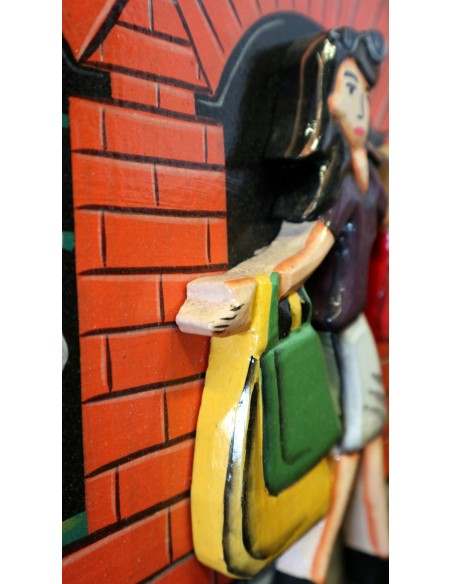 Lavagna i legno artigianale " Things to buy" cm 60x40 realizzata e dipinta mano