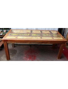 Tavolo da pranzo stile industrial in legno teak riciclato... 2