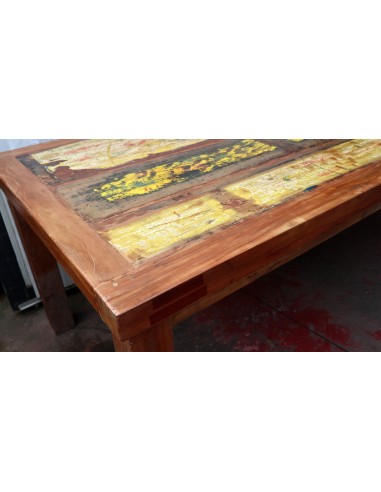 Tavolo da pranzo stile industrial in legno teak...