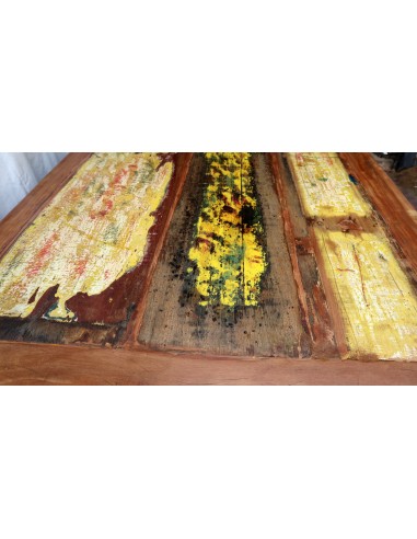 Tavolo da pranzo stile industrial in legno teak...