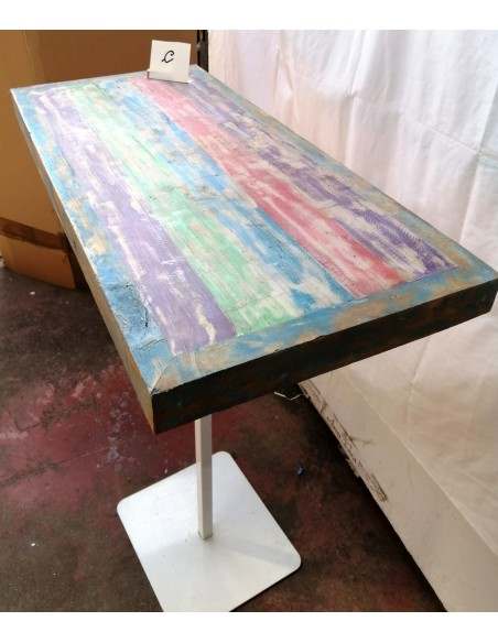 Mensola Piano top in legno di teak riciclato colorato cm 100x45x5