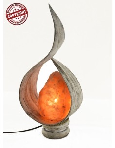 Lampada di sale irripetibile creata in con foglia di... 2