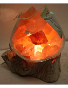 Lampada di sale irripetibile creata in vetro soffiato su...