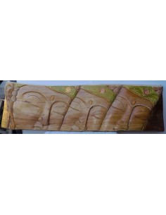 Pannello teste di Buddha in legno OFFERTA intarsiato cm... 2