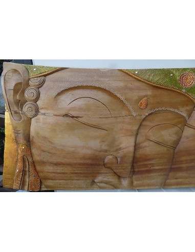 Pannello teste di Buddha in legno OFFERTA...