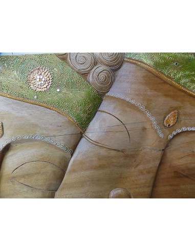 Pannello teste di Buddha in legno OFFERTA...