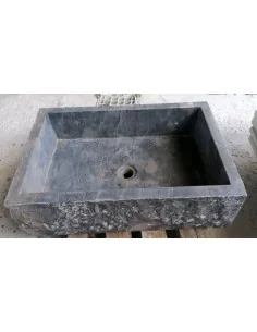 Lavandino in marmo grigio regolare cm 60x40x17 lavabo...