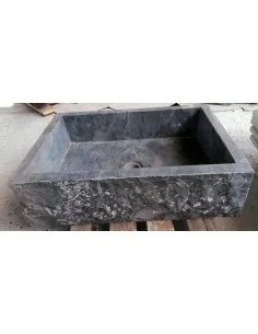 Lavandino in marmo grigio regolare cm 60x40x17 lavabo... 2