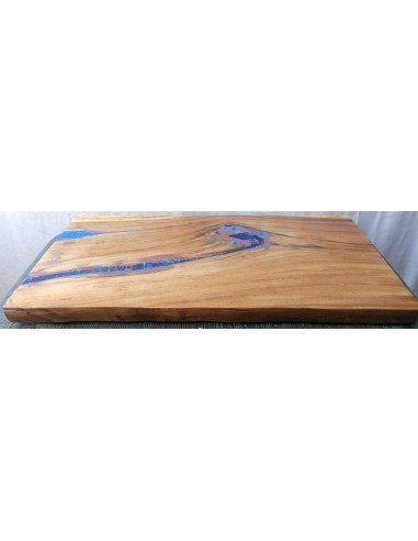 Piano in legno top massello suar o noce indiano e resina per bagno