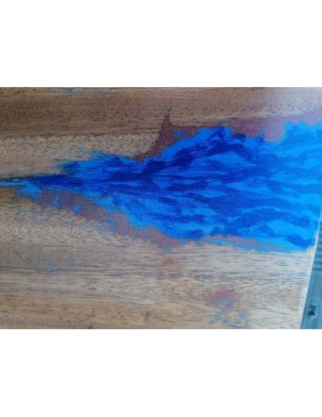 Piano in legno top massello suar o noce indiano e resina per bagno cm 100x50x6h tavola D1