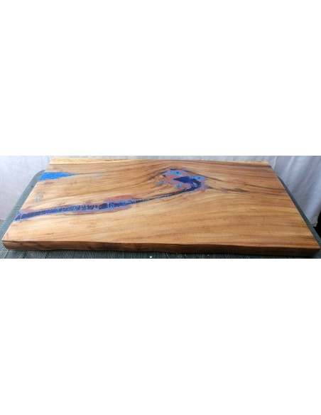 Piano in legno top massello suar o noce indiano e resina per bagno cm 100x50x6h tavola D1