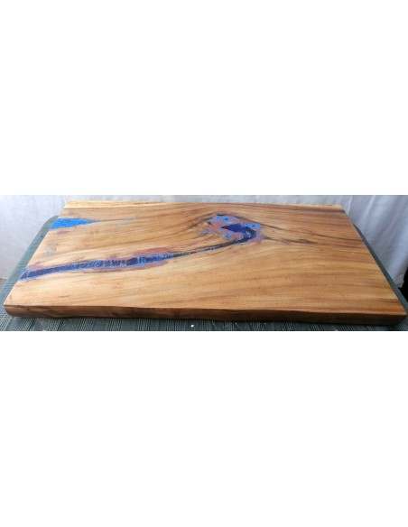Piano in legno top massello suar o noce indiano e resina per bagno cm 100x50x6h tavola D1
