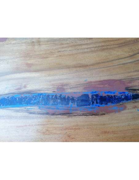 Piano in legno top massello suar o noce indiano e resina per bagno cm 100x50x6h tavola D1