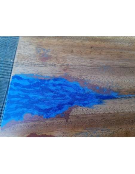 Piano in legno top massello suar o noce indiano e resina per bagno cm 100x50x6h tavola D1