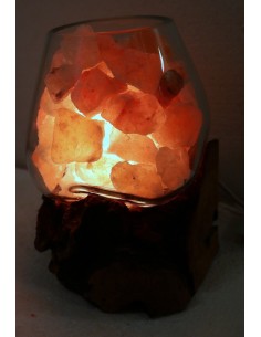 Lampada di sale irripetibile creata in vetro soffiato su...