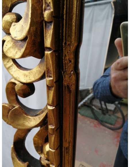 Specchio barocco in legno intarsiato cm 150x90 oro anticato OFFERTA mod. tommy