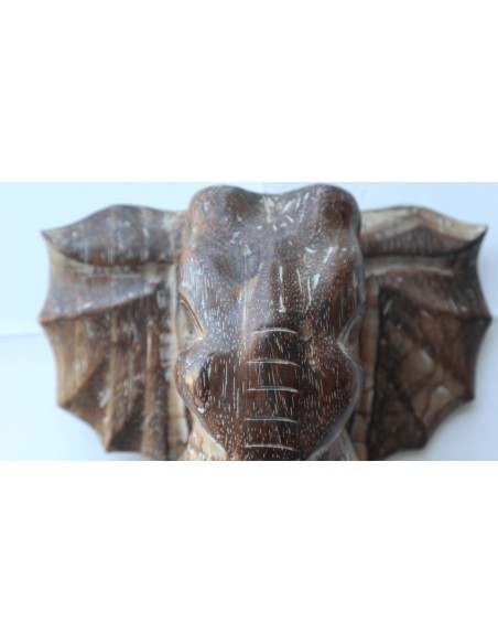 Testa in legno di Elefante sacro Induista cm 30x30x15h Budda