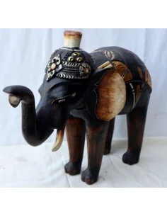 Elefante in legno creato e dipinto a mano sacro Induista... 2