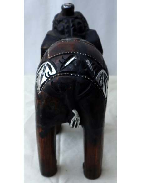 Elefante in legno creato e dipinto a mano sacro Induista cm 30x12x26h Budda