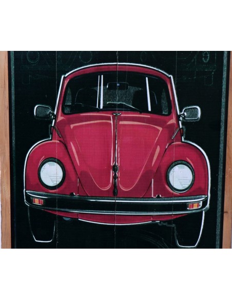 Pannello in legno del mitico Maggiolone Maggiolino VW volkswagen cm 60x40