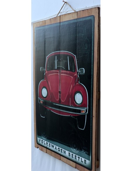 Pannello in legno del mitico Maggiolone Maggiolino VW volkswagen cm 60x40