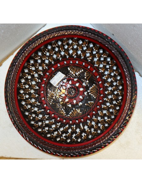 Centrotavola o svuotatasca piatto artigianale in ceramica dipinta a mano cm 36 idea regalo tunisino