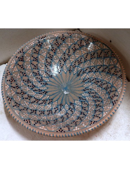 Centrotavola o svuotatasca piatto artigianale in ceramica dipinta a mano cm 36 idea regalo tunisino