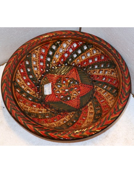 Centrotavola o svuotatasca piatto artigianale in ceramica dipinta a mano cm 36 idea regalo tunisino