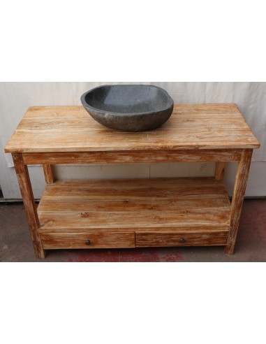 Mobile bagno in Teak massello bianco decapato...