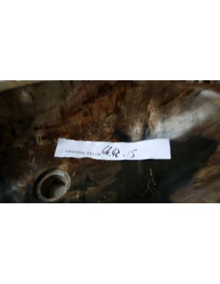 Lavandino in pietra di legno fossile cm 64x42x15 lavabo sink fossili nero marrone