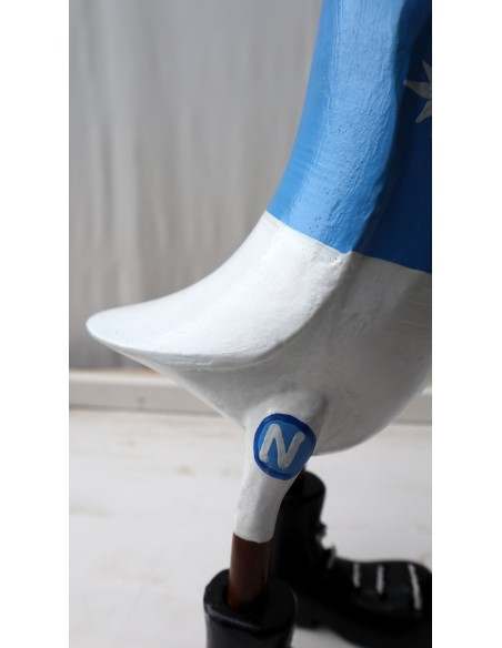 Papera calcio Napoli oca football team in legno azzurri gadget squadra calcio 2023/24