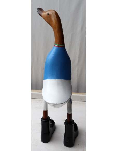 Papera calcio Napoli oca football team in legno azzurri gadget squadra calcio 2023/24