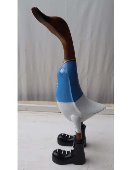 Papera calcio Napoli oca football team in legno azzurri gadget squadra calcio 2023/24