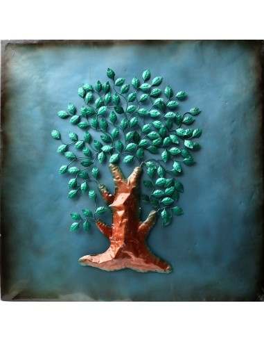 quadro dipinto in metallo Albero della vita cm...
