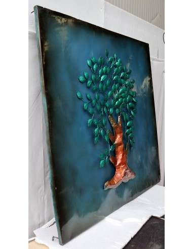 quadro dipinto in metallo Albero della vita cm...