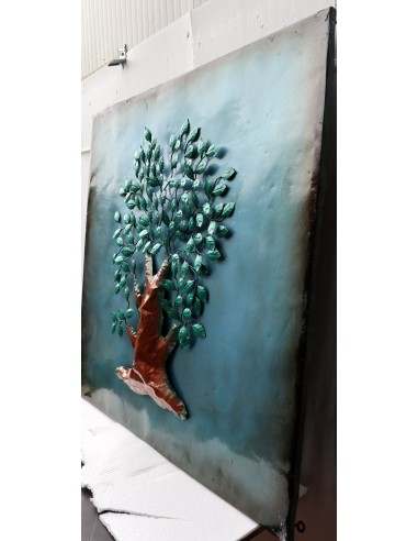 quadro dipinto in metallo Albero della vita cm...